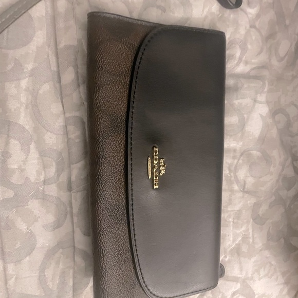 Coach Black and Brown Leather Wallet - EUC - Picture 1 of 8